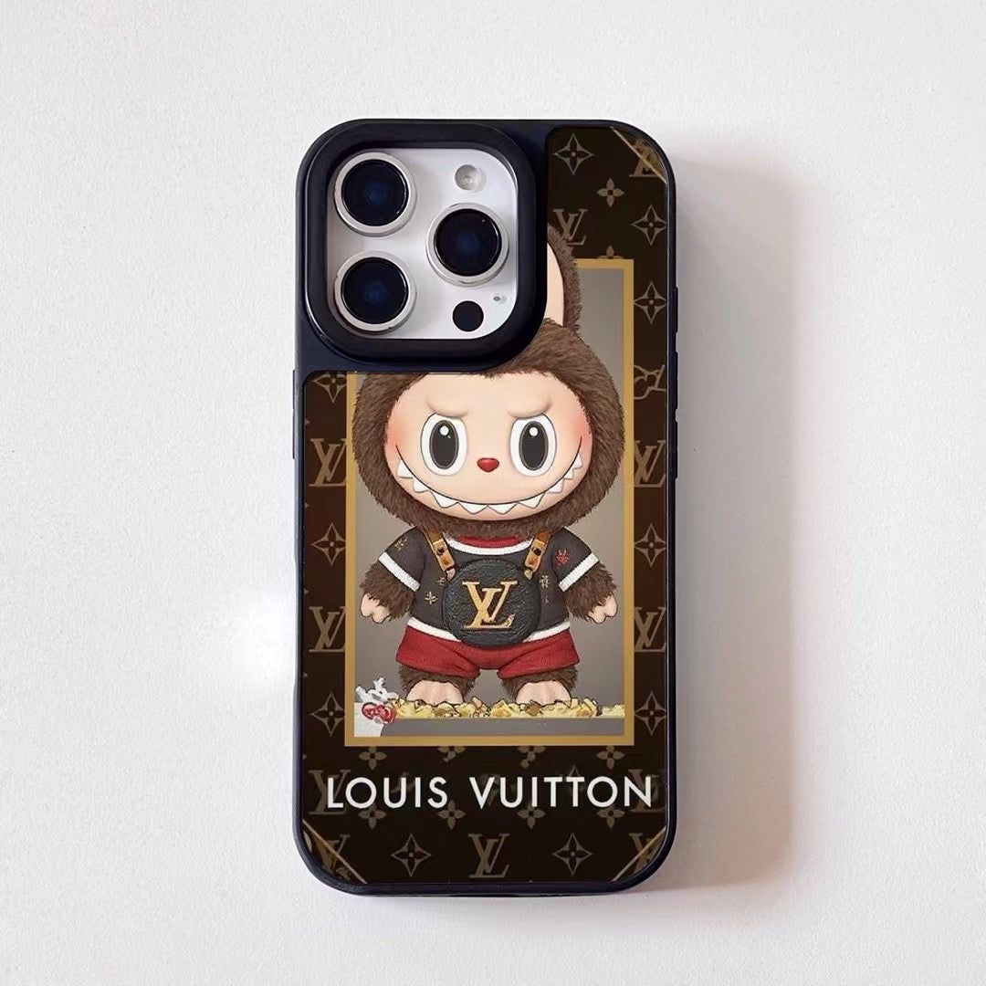 Lv Labubu Iphone Case Monogram Style For 13-16 Pro Max