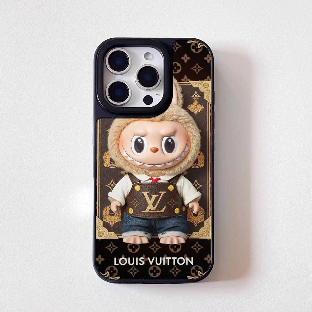 Labubu Iphone Case Brown Monogram For 13-16 Pro Max