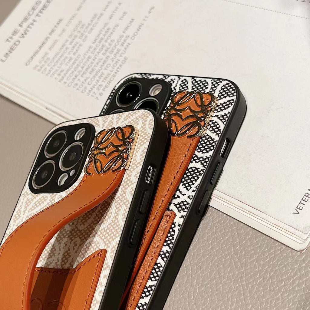 Loewe Phone Case Hand Strap Card Holder For Iphone 12 13 14 Pro Max Plus