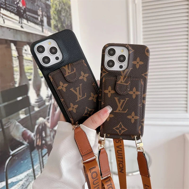 Fashion Cardholder Case Crossbody Strap For Iphone Case