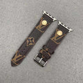 Lv Monogram Apple Watch Band Brown Leather