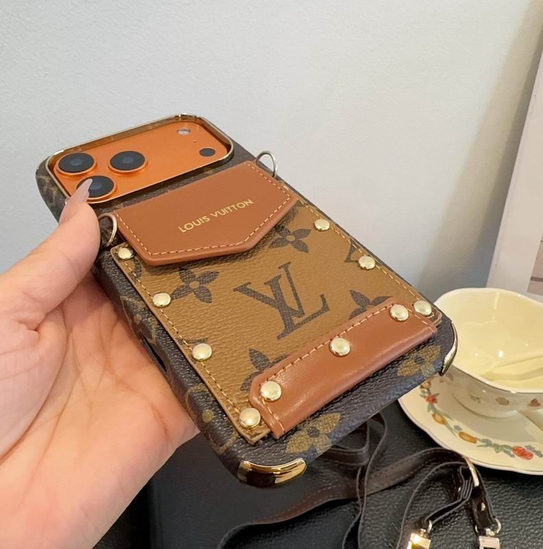 Louis Vuitton Card Holder Phone Case Crossbody 12-17 / Pro / Pro Max / Plus