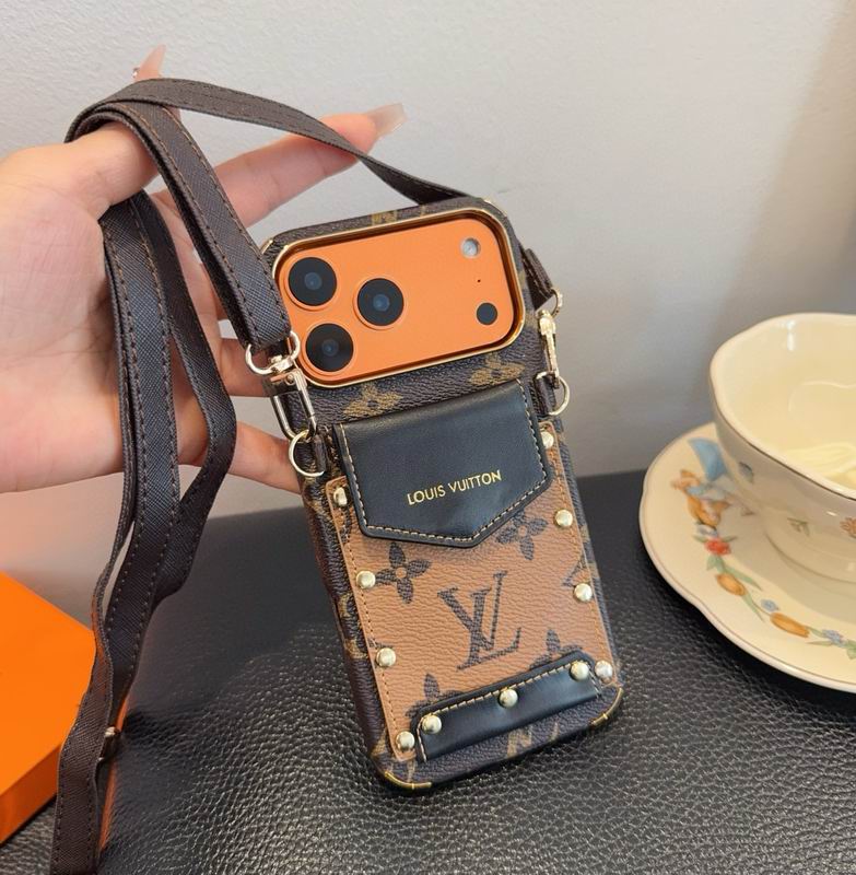 Louis Vuitton Card Holder Phone Case Crossbody 12-17 / Pro / Pro Max / Plus