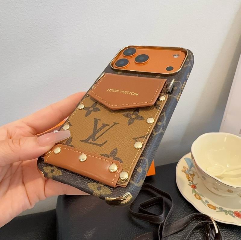 Louis Vuitton Card Holder Phone Case Crossbody 12-17 / Pro / Pro Max / Plus