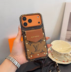 Louis Vuitton Card Holder Phone Case Crossbody 12-17 / Pro / Pro Max / Plus