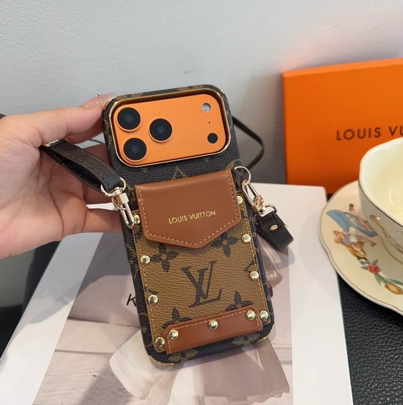 Louis Vuitton Card Holder Phone Case Crossbody 12-17 / Pro / Pro Max / Plus