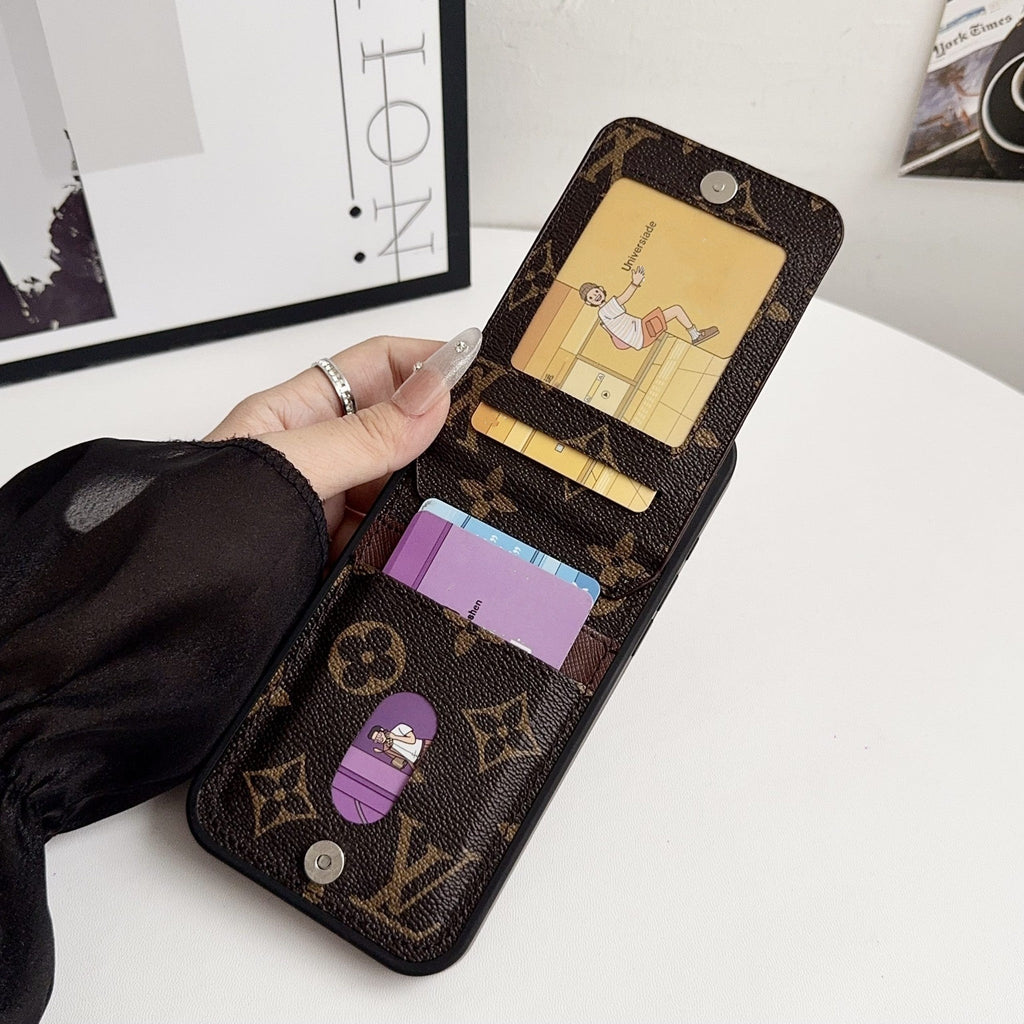 Folding Card Holder Louis V Iphone Case 12/13/14/15/16/17/Pro/Pro Max/ Plus/Air