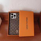 Lv Iphone Case Card Slot Accent Color For 11 12 13 14 15 16 Pro Max Plus Series