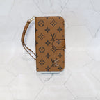 Classic Lv Leather Wallet Iphone Case 12-17 Pro Max Plus Air