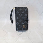 Classic Lv Leather Wallet Iphone Case 12-17 Pro Max Plus Air