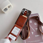 Fashion Cardholder Case Crossbody Strap For Iphone Case