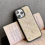 Luxury Golden Monogram Leather Iphone Case