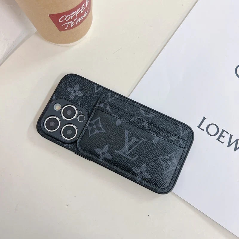 Luxury Case Iphone Series Monogram Leather Dual Cardholder