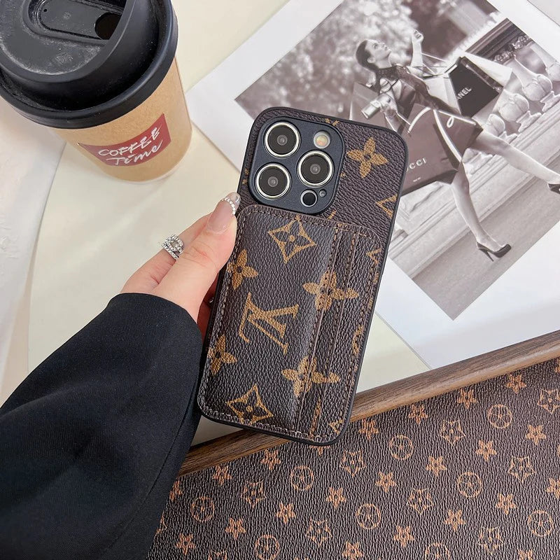 Luxury Case Iphone Series Monogram Leather Dual Cardholder