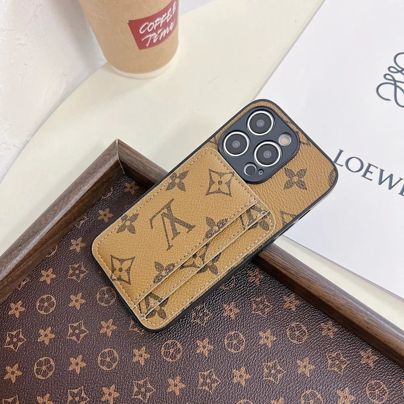 Luxury Case Iphone Series Monogram Leather Dual Cardholder