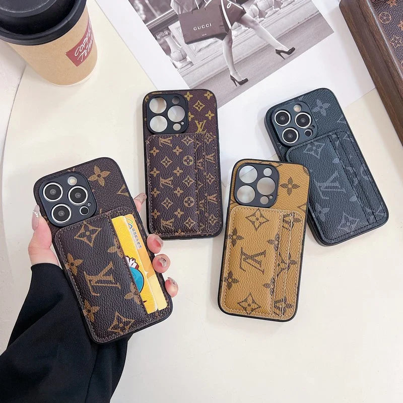 Luxury Case Iphone Series Monogram Leather Dual Cardholder