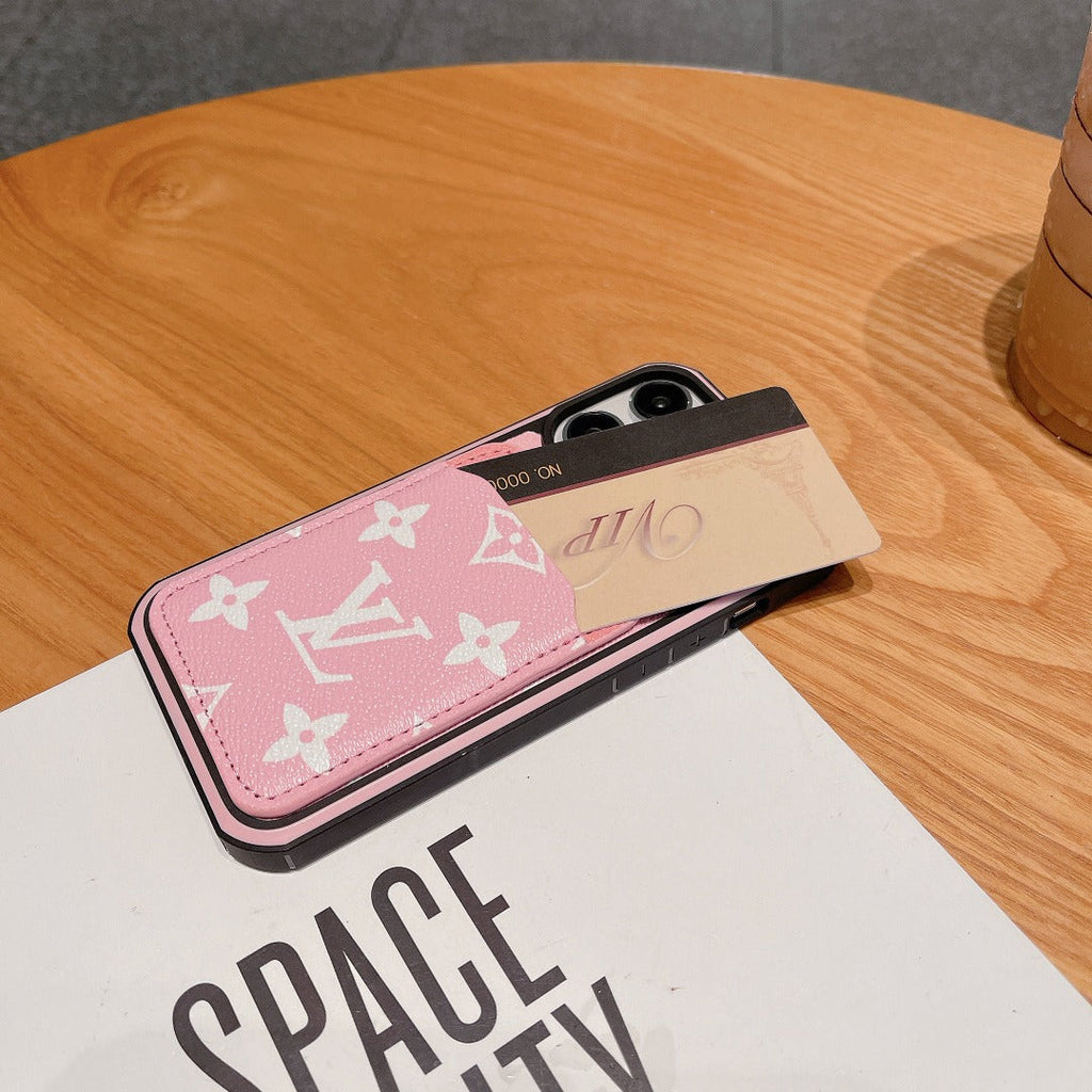 Lv Phone Case Card Holder Fashion Leather For Iphone 12 13 14 15 Pro Max Plus