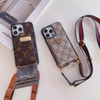 Louis Vuitton Phone Case Cards Holder Crossbody For 12 13 14 15 16 Pro Max Plus Models
