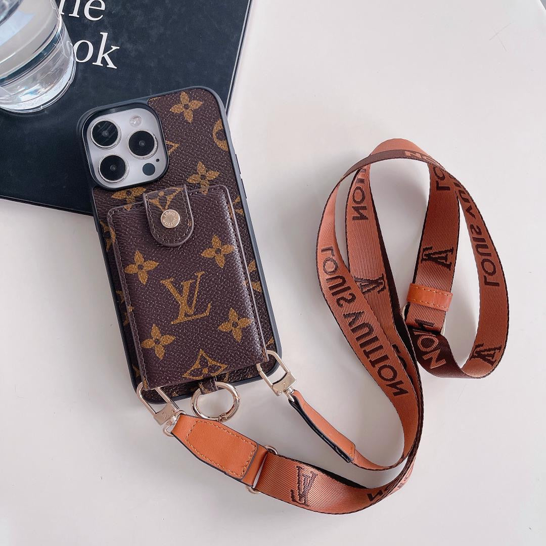 Louis Vuitton Phone Case Cards Holder Crossbody For 12 13 14 15 16 Pro Max Plus Models