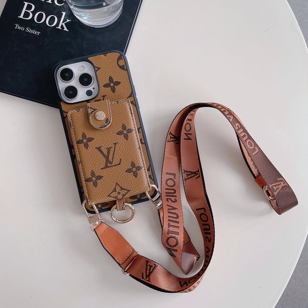Louis Vuitton Phone Case Cards Holder Crossbody For 12 13 14 15 16 Pro Max Plus Models