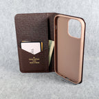 Louis Vuitton Phone Case Wallet For Iphone 12 13 14 15 16 Pro Max Plus Brown Monogram