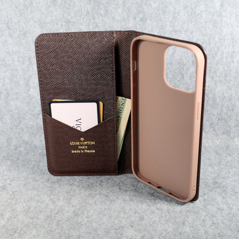 Louis Vuitton Phone Case Wallet For Iphone 12 13 14 15 16 Pro Max Plus Brown Monogram