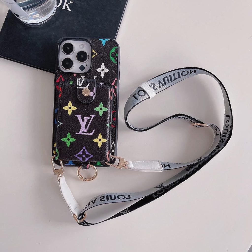 Louis Vuitton Phone Case Cards Holder Crossbody For 12 13 14 15 16 Pro Max Plus Models