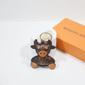 Brown monogram cow keychain with tan muzzle and hooves