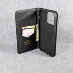 Louis Vuitton Wallet Phone Case For Iphone 11 12 13 14 15 16 Pro Max Plus Black Monogram