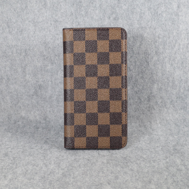 Louis Vuitton Phone Case Wallet For Iphone 11 12 13 14 15 16 Pro Max Plus Brown Checkered