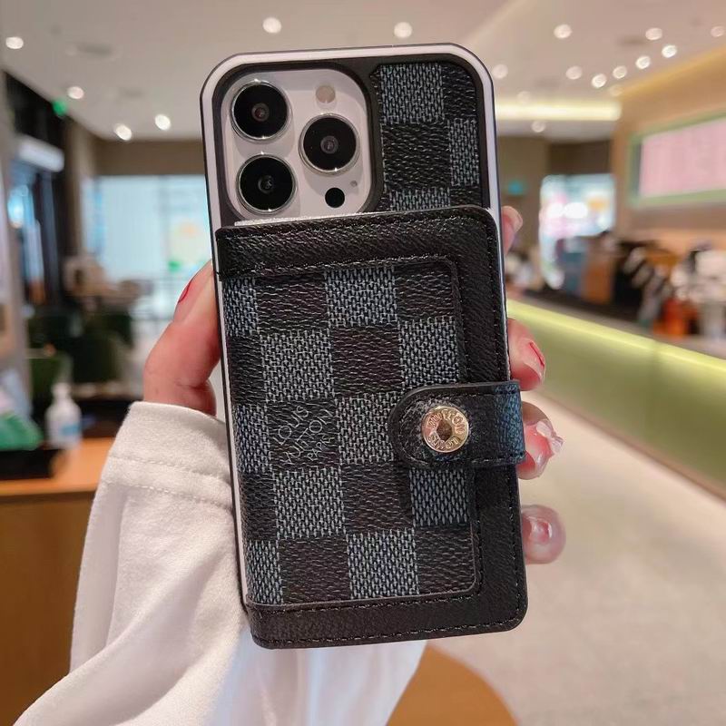 Lv Card Slot Wallet Case For Iphone 12 13 14 15 16 Pro Max Plus