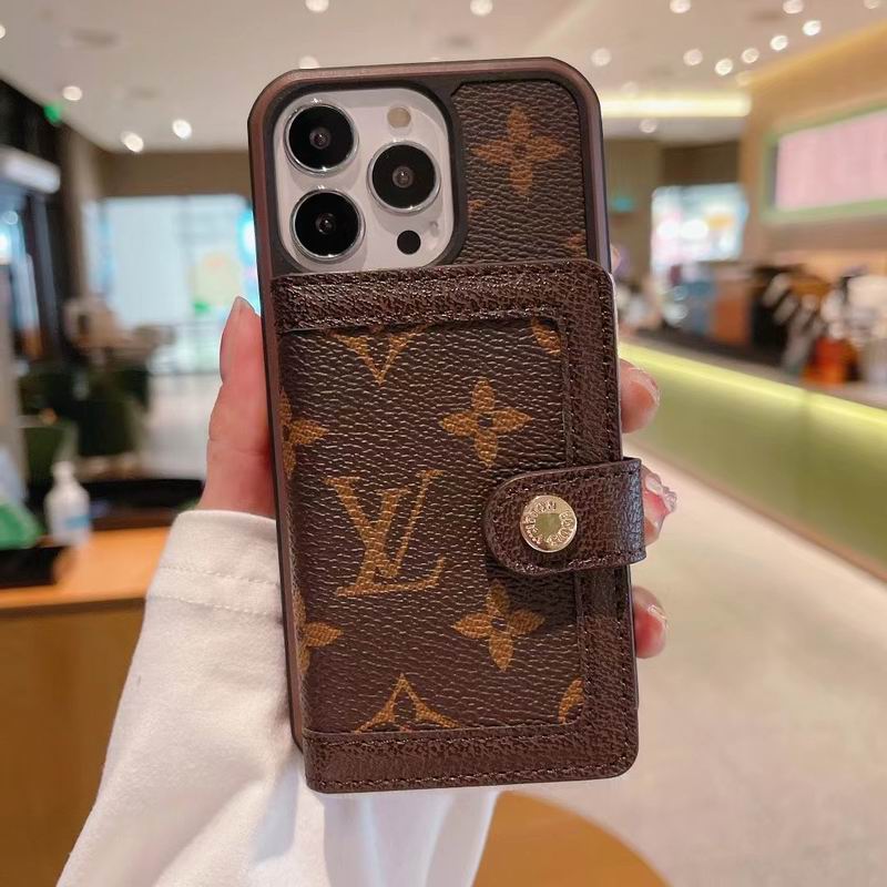 Lv Card Slot Wallet Case For Iphone 12 13 14 15 16 Pro Max Plus