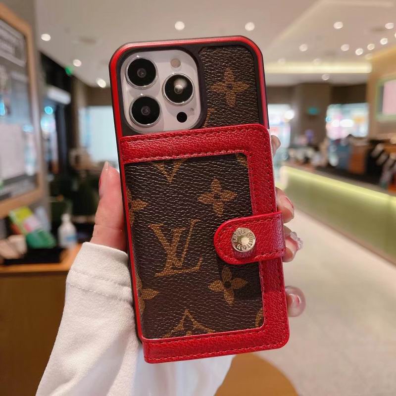 Lv Card Slot Wallet Case For Iphone 12 13 14 15 16 Pro Max Plus