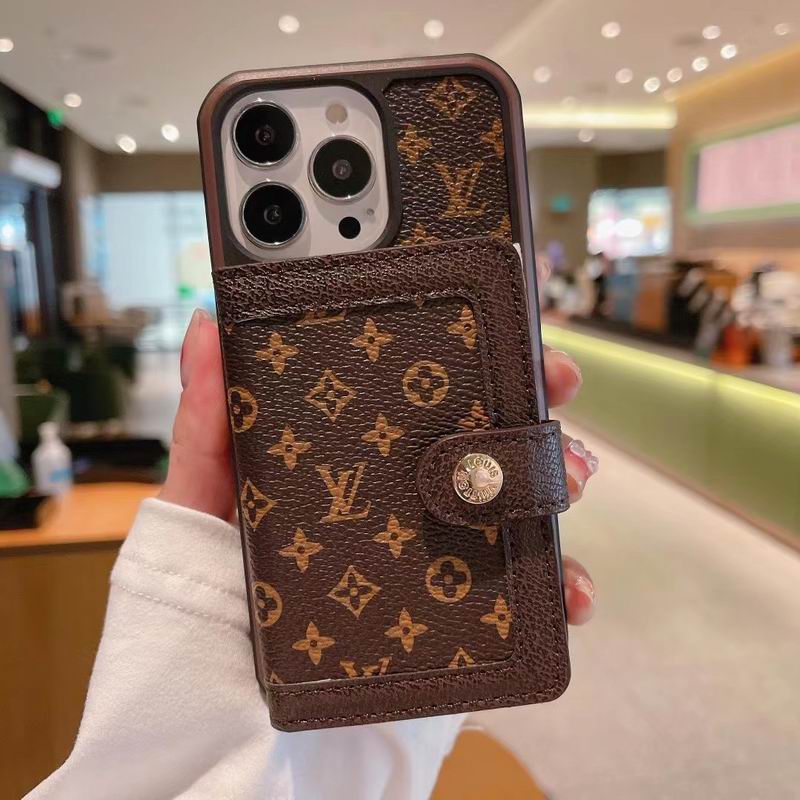 Lv Card Slot Wallet Case For Iphone 12 13 14 15 16 Pro Max Plus