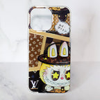 Lv Transparent Phone Case Labubu Monogram Pattern