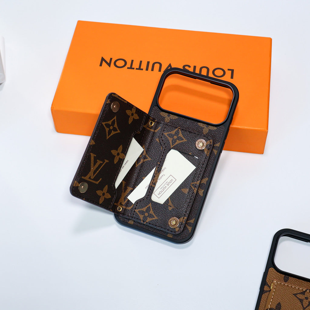 Fashion Leather Card Holder Lv Case Wallet Iphone 17 / Pro / Max / Air