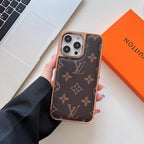 Louis Vuitton Iphone Case Luxury Classic Leather Rhinestone Camera Lens Protector