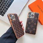 Louis Vuitton Iphone Case Luxury Classic Leather Rhinestone Camera Lens Protector
