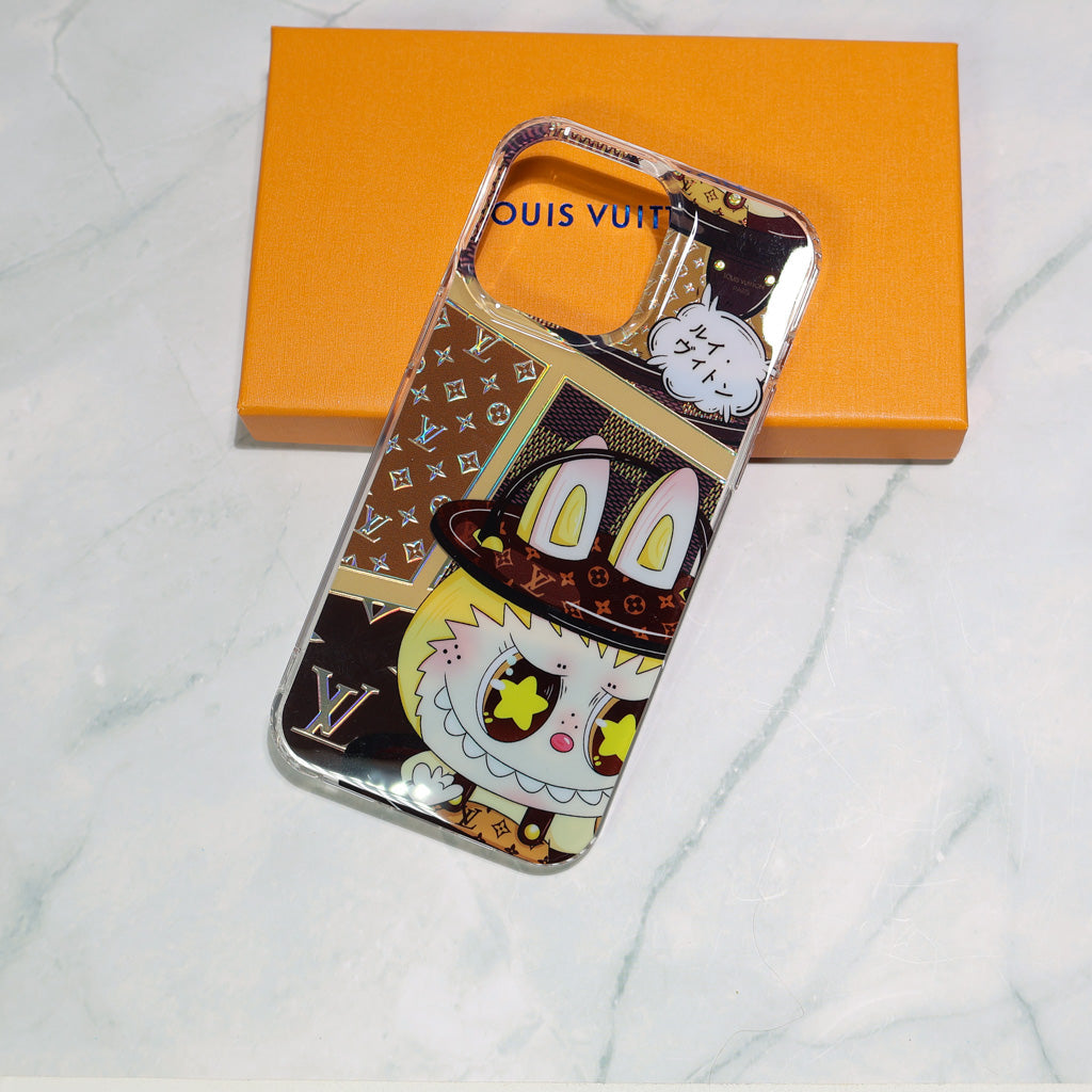 Lv Transparent Phone Case Labubu Monogram Pattern