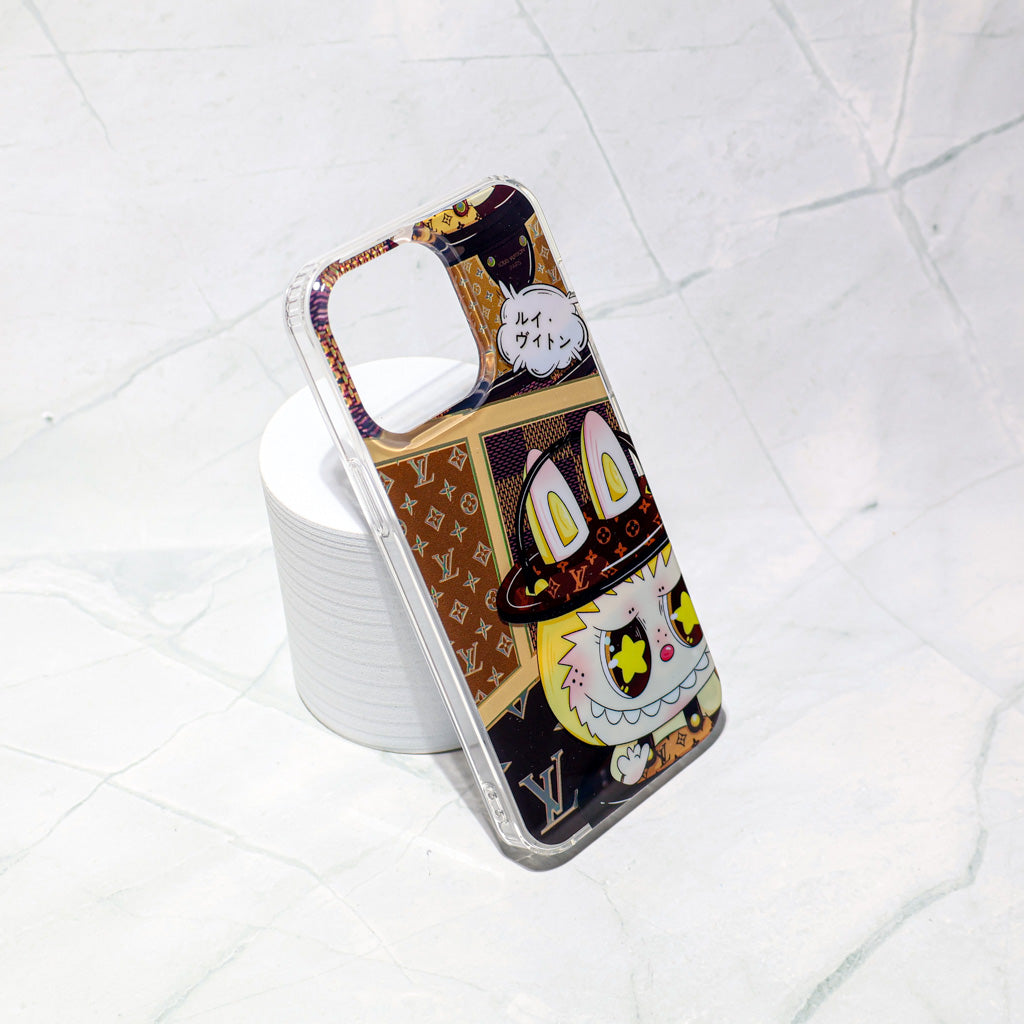 Lv Transparent Phone Case Labubu Monogram Pattern