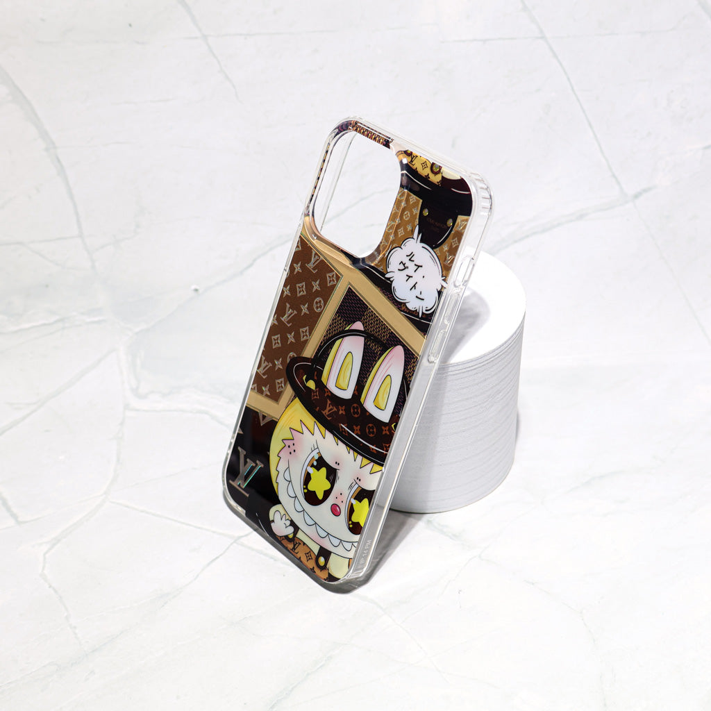 Lv Transparent Phone Case Labubu Monogram Pattern