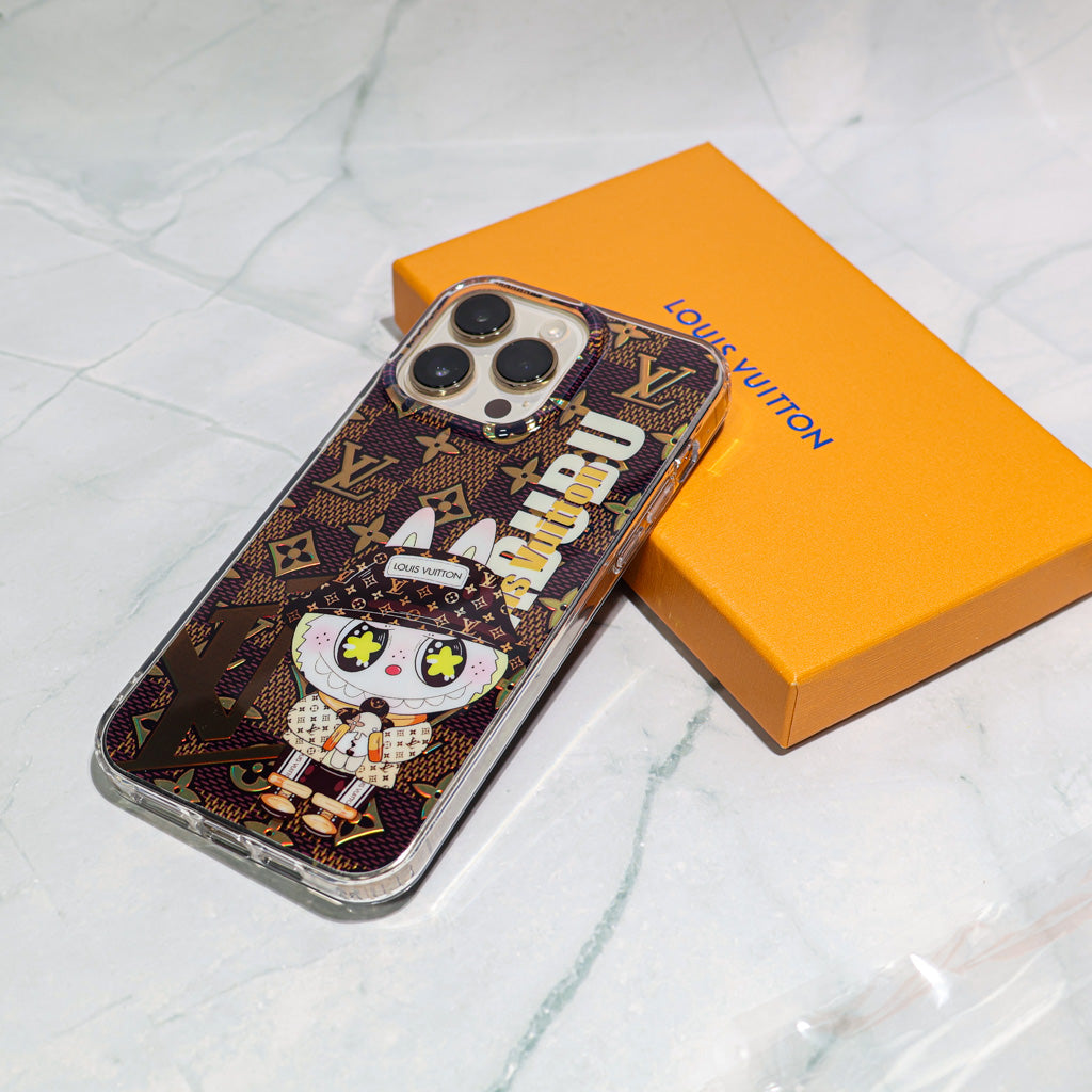 Lv Transparent Phone Case Labubu Monogram Pattern