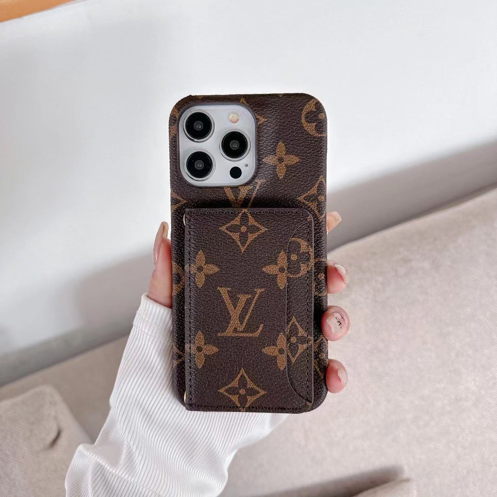 Lv Wallet Card Phone Case For Iphone 11 12 13 14 15 16 Pro Max Plus