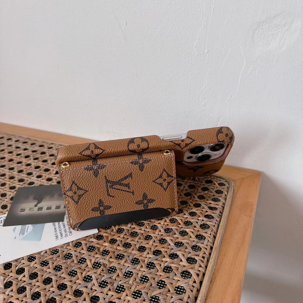 Lv Wallet Card Phone Case For Iphone 11 12 13 14 15 16 Pro Max Plus