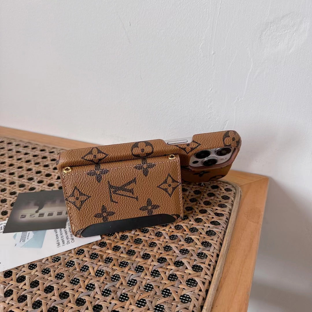 Lv Wallet Card Phone Case For Iphone 11 12 13 14 15 16 Pro Max Plus