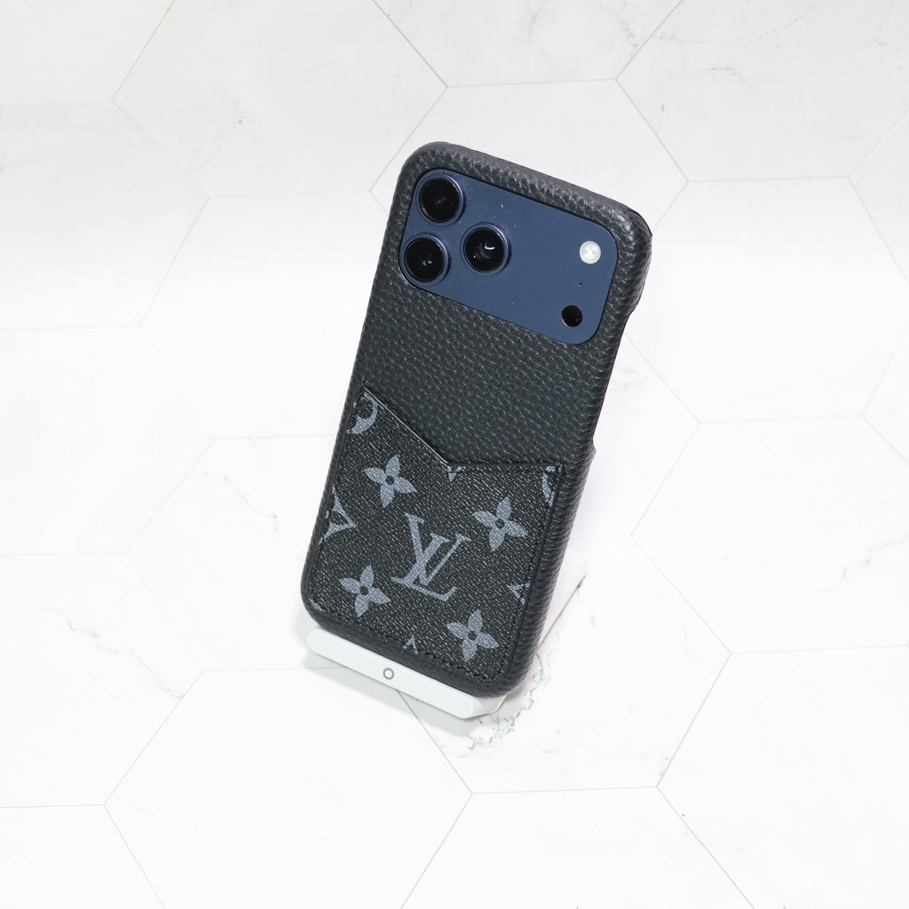 Black Monogram Lv Iphone Case For 12-17 Series