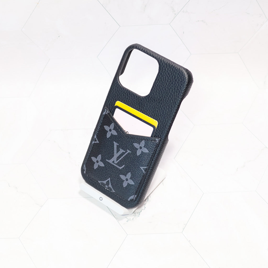 Black Monogram Lv Iphone Case For 12-17 Series