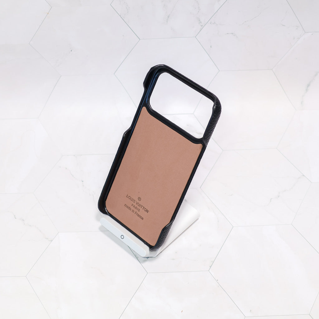 Black Monogram Lv Iphone Case For 12-17 Series