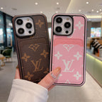 Lv Phone Case Card Holder Fashion Leather For Iphone 12 13 14 15 Pro Max Plus