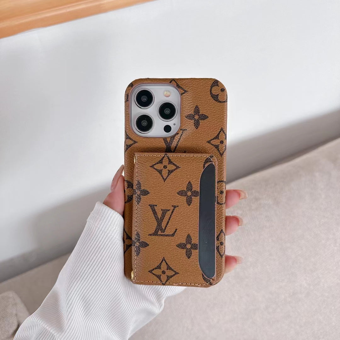 Lv Wallet Card Phone Case For Iphone 11 12 13 14 15 16 Pro Max Plus